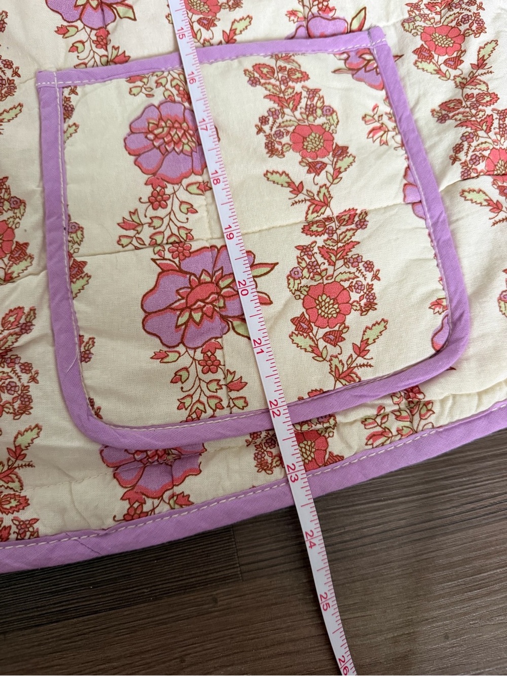 Free People Quilted Floral Puff Jacket in Cream, Pink & Lavender Trim Small - Picture 6 of 6